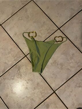 SHEIN Olive Green Bikini Bottoms with Gold Heart Rings